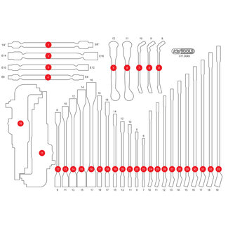KS Tools Leere Schaumstoffeinlage für Schraubenschlüssel-Satz 811.0049 - Größe M (568 x 398 mm)