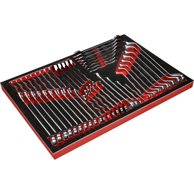 KS Tools Schraubenschlüssel-Satz in Schaumstoffeinlage, 50-tlg - PERFORMANCEplus Größe M (568 x 398 mm) - 811.0050