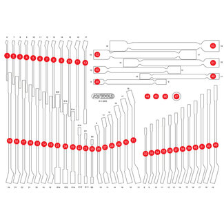 KS Tools Empty foam insert for wrench set 811.0053 - size M (568 x 398 mm)