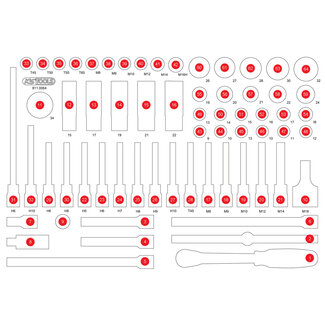 KS Tools Leere Schaumstoffeinlage für 1/2" Bit-Stecknuss-Satz 811.0064 - Größe M (568 x 398 mm)
