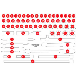 KS Tools Empty foam insert for 1/2" socket set 811.0066 - size M (568 x 398 mm)