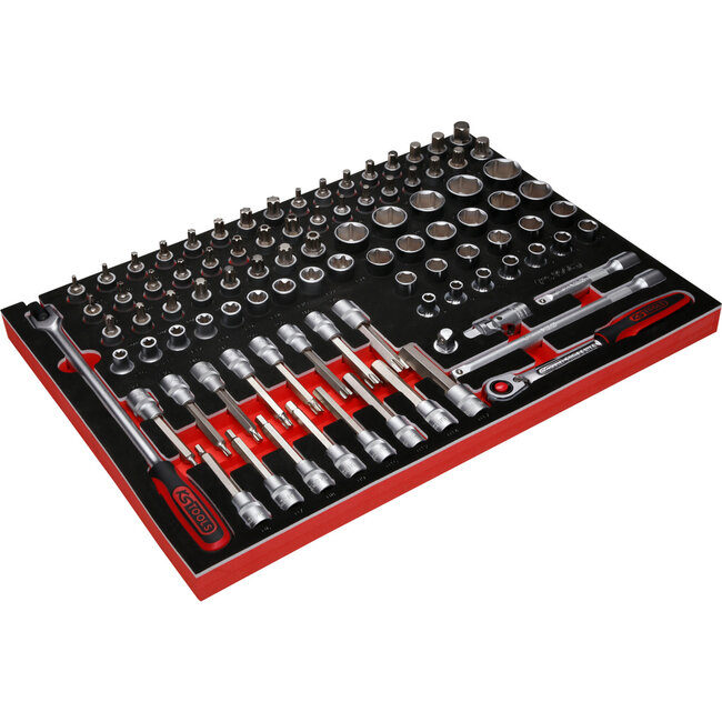 KS Tools 1/2" socket set in foam insert, 95 pcs - PERFORMANCEplus size M (568 x 398 mm) - 811.0095