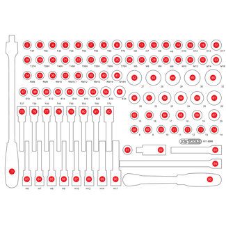 KS Tools Leere Schaumstoffeinlage für 1/2" Steckschlüssel-Satz 811.0095 - Größe M (568 x 398 mm)