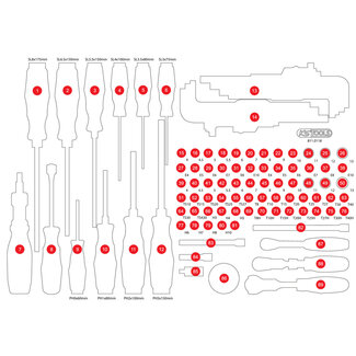 KS Tools Leere Schaumstoffeinlage für 1/4" Steckschlüssel- / und Schraubendreher-Satz 811.0105 - Größe M (568 x 398 mm)
