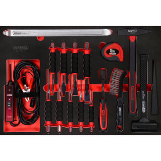 KS Tools Hamer- en beitelset in schuiminlay, 17-delig - maat M (568 x 398 mm)