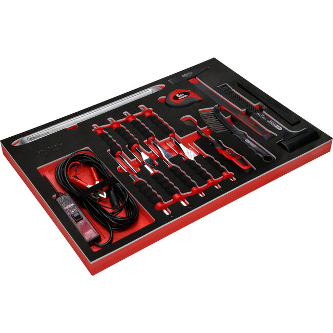 KS Tools Hammer and chisel set in foam insert, 17 pcs - PERFORMANCEplus size M (568 x 398 mm) - 811.1017
