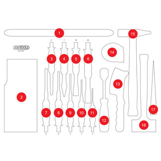 KS Tools Leere Schaumstoffeinlage für Hammer- / und Meißel-Satz 811.1017 - Größe M (568 x 398 mm)