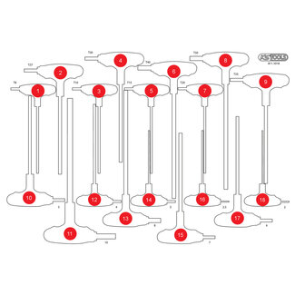 KS Tools Empty foam insert for T-handle hex key set 811.1018 - size M (568 x 398 mm)