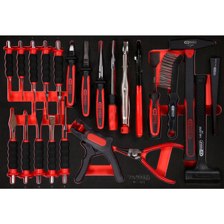 KS Tools Pliers, hammer and chisel set in foam insert, 23 pcs - size M (568 x 398 mm)