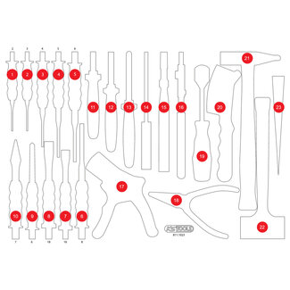 KS Tools Lege schuiminlay voor tangen-, hamer- en beitelset 811.1023 - maat M (568 x 398 mm)