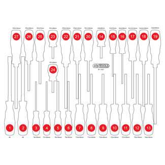 KS Tools Empty foam insert for screwdriver set 811.1027 - size M (568 x 398 mm)