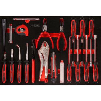 KS Tools Schraubendreher- / und Zangen-Satz in Schaumstoffeinlage, 32-tlg - Größe M (568 x 398 mm)