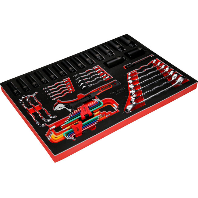 KS Tools Wrench and impact socket set in foam insert, 55 pcs - PERFORMANCEplus size M (568 x 398 mm) - 811.1055