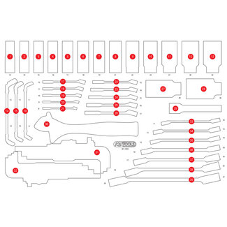 KS Tools Lege schuiminlay voor sleutel- en krachtdoppenset 811.1055 - maat M (568 x 398 mm)