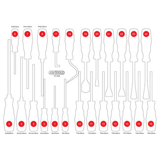 KS Tools Leere Schaumstoffeinlage für Schraubendreher-Satz 811.3024 - Größe M (568 x 398 mm)