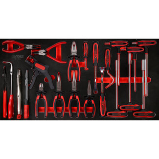 KS Tools T-handle hex key and pliers set in foam insert, 24 pcs - size L (755 x 398 mm)
