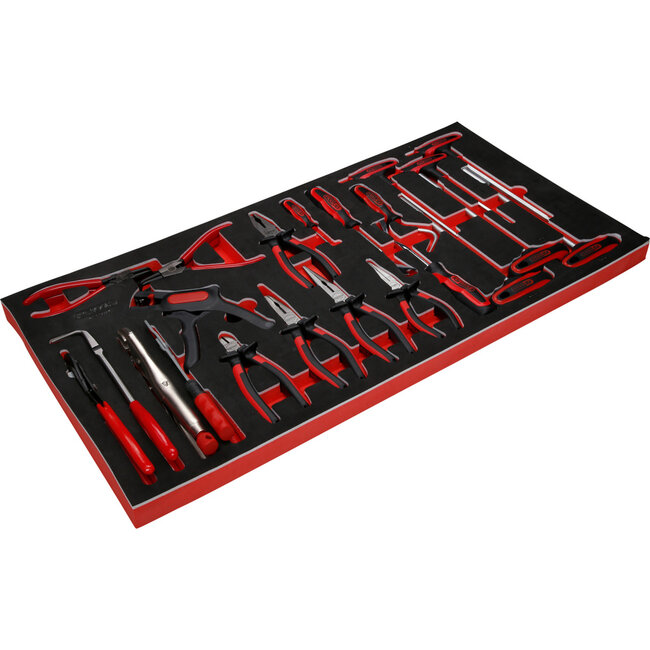 KS Tools T-greep-inbussleutel- en tangenset in schuiminlay, 24-delig - PERFORMANCEplus maat L (755 x 398 mm) - 813.0024