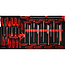 KS Tools T-handle hex key and file set in foam insert, 28 pcs - PERFORMANCEplus size L (755 x 398 mm) - 813.0028