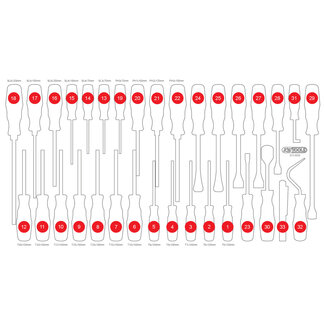 KS Tools Leere Schaumstoffeinlage für Schraubendreher-Satz 813.0033 - Größe L (755 x 398 mm)