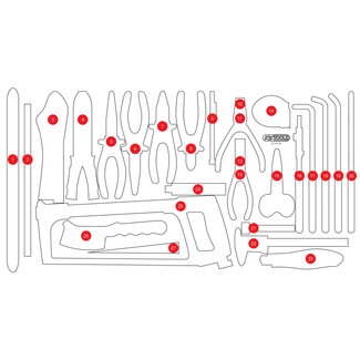 KS Tools Empty foam insert for pliers and measuring tool set 813.0036 - size L (755 x 398 mm)
