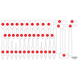 KS Tools Lege schuiminlay voor hamer-, beitel- en krachtdoppenset 813.0040 - maat L (755 x 398 mm)