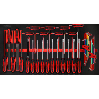 KS Tools Schraubendreher- / und Feilen-Satz in Schaumstoffeinlage, 42-tlg - Größe L (755 x 398 mm)
