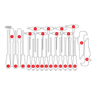 KS Tools Lege schuiminlay voor schroevendraaier- en vijlenset 813.0042 - maat L (755 x 398 mm)