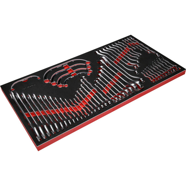 KS Tools Schraubenschlüssel-Satz in Schaumstoffeinlage, 54-tlg - PERFORMANCEplus Größe L (755 x 398 mm) - 813.0054