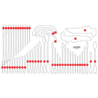 KS Tools Lege schuiminlay voor sleutelset 813.0068 - maat L (755 x 398 mm)