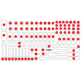 KS Tools Lege schuiminlay voor 1/2" dopsleutelset 813.0085 - maat L (755 x 398 mm)