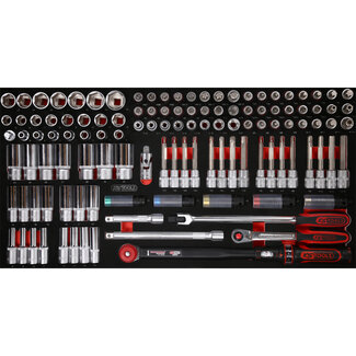 KS Tools 1/2" Steckschlüssel-Satz in Schaumstoffeinlage, 120-tlg - Größe L (755 x 398 mm)