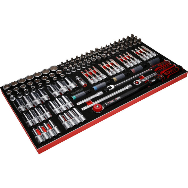 KS Tools 1/2" socket set in foam insert, 120 pcs - PERFORMANCEplus size L (755 x 398 mm) - 813.0120