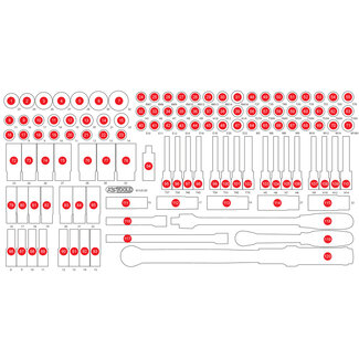 KS Tools Lege schuiminlay voor 1/2" dopsleutelset 813.0120 - maat L (755 x 398 mm)