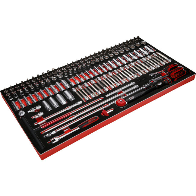 KS Tools 3/8" Steckschlüssel-Satz in Schaumstoffeinlage, 165-tlg - PERFORMANCEplus Größe L (755 x 398 mm) - 813.0165