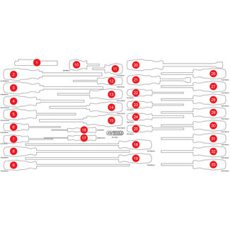 KS Tools Leere Schaumstoffeinlage für Schraubendreher-Satz 813.1033 - Größe L (755 x 398 mm)