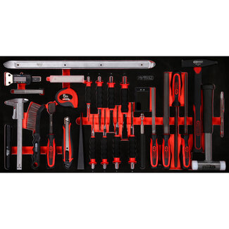 KS Tools Hamer-, beitel- en meetgereedschapset in schuiminlay, 36-delig - maat L (755 x 398 mm)