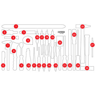 KS Tools Empty foam insert for hammer, chisel and measuring tool set 813.1036 - size L (755 x 398 mm)