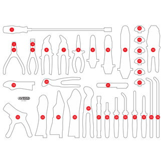 KS Tools Leere Schaumstoffeinlage für Zangen-Satz 821.0034 - Größe XL (790 x 568 mm)