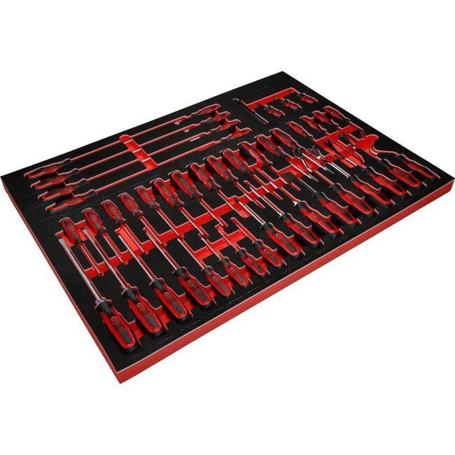KS Tools Schraubendreher-Satz in Schaumstoffeinlage, 46-tlg - PERFORMANCEplus Größe XL (790 x 568 mm) - 821.0046