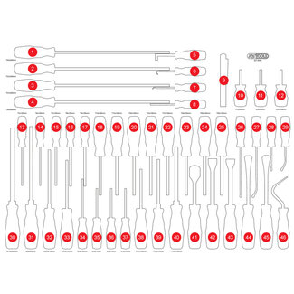 KS Tools Lege schuiminlay voor schroevendraaierset 821.0046 - maat XL (790 x 568 mm)