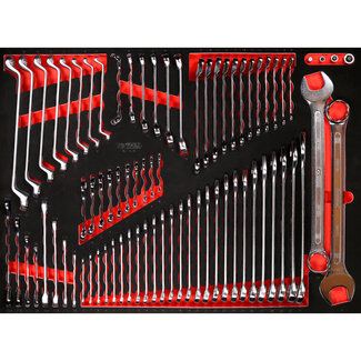 KS Tools Schraubenschlüssel-Satz in Schaumstoffeinlage, 76-tlg - Größe XL (790 x 568 mm)