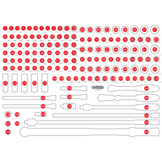 KS Tools Lege schuiminlay voor 1/2" dopsleutelset 821.0149 - maat XL (790 x 568 mm)