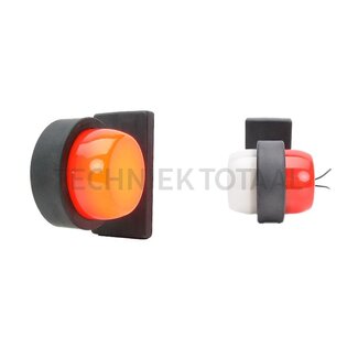 LED-breedtelicht 809/II rood/wit 12/24 V, rond, rechte arm