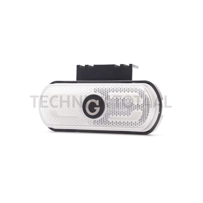 LED front outline marker light white 12/24 V, 134 x 53 x 25 mm