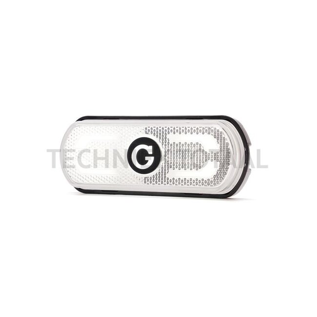 LED front outline marker light white 12/24 V, 134 x 53 x 25 mm
