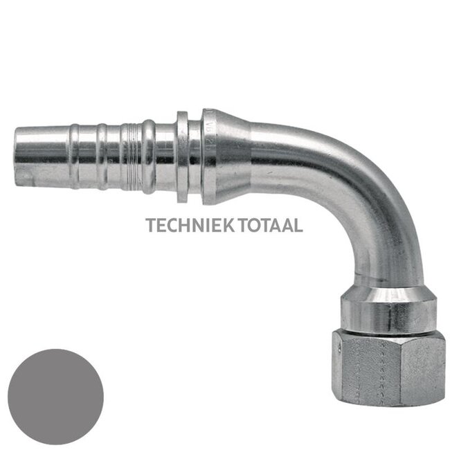 Manuli Swage fitting Interlock ORFS swivel nut 1 11/16", 90° long, DN 31 | M44492-20-20
