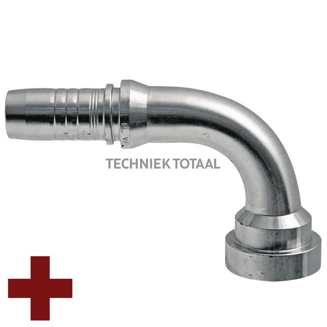 Manuli Swage fitting Spiralfit CAT SAE flange 1 1/4", 90°, DN 32 | M83991-20-20