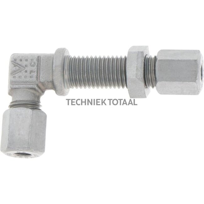 Groeneveld-Beka Angled bulkhead fitting galvanized M12 x 1.5, pipe 6 mm, series L | 10105758