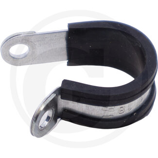 Groeneveld-Beka Pipe clamp with rubber insert Ø 18 mm, version 12 mm, hole 5.3 mm