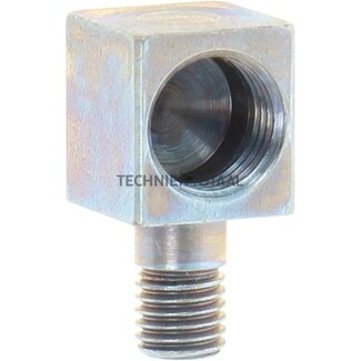 Groeneveld-Beka Corner threaded fitting 90° galvanized 1/4"-28 UNF / M10 x 1, L1 23 mm